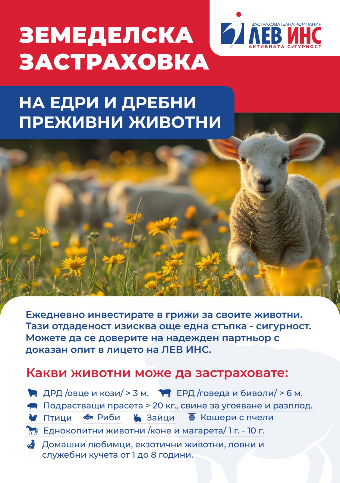 ЛЕВ ИНС — брошура за застраховка на животни
